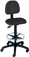 Safco 3420BL Trenton Extended Height Drafting Chair, 51" Maximum Height, 41" Minimum Height, 19.5" W x 16" D Seat, 25" W x 25" D, Swivel, Casters, Footring, Pneumatic seat height adjustment, Black  Seat/back Color, UPC 073555342024 (3420BL 3420-BL 3420 BL SAFCO3420BL SAFCO-3420BL SAFCO 3420BL) 