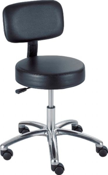 Safco 3430BL Lab Stool with Back - Pneumatic Lift, 5