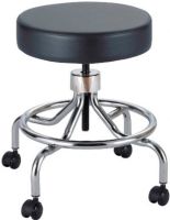 Safco 3432BL Lab Stool, Full 360 swivel, 4-leg chrome base with built-in foot-ring, 2" swivel casters, 17" - 25" Seat Height, 16" Diameter Seat, 18.75 - 26.5"H Overall Height Range, Durable yet extremely easy to clean, Generously cushioned seat provides all day, Black/ Silver Finish, UPC 073555343229 (3432BL 3432-BL 3432 BL SAFCO3432BL SAFCO-3432BL SAFCO 3432BL) 
