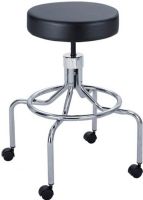 Safco 3433BL Lab Stool, Full 360 swivel, 4-leg chrome base with built-in foot-ring, 2" swivel casters, 25" - 33" Seat Height, 16" Diameter Seat, 26.5" - 35.5" H Overall Height Range,  Black Color,  UPC 073555343328 (3433-BL 3433BL 3433 BL SAFCO3433BL SAFCO-3433BL SAFCO 3433BL) 