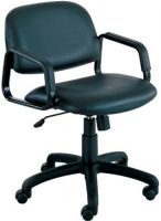 Safco 3446BL Cava Collection Vinyl Mid Back Chair, 250 lbs. Capacity - Weight, ANSI/BIFMA Meets Industry Standards, Dual Wheel Hooded Carpet Casters Wheel / Caster Style, 2" dia. Wheel / Caster Size, Nylon Materials, 24"dia. x 31" to 36"h Finished Product Dimensions, Black Color, UPC 073555344622 (3446BL 3446-BL 3446 BL SAFCO3446BL SAFCO-3446BL SAFCO 3446BL) 