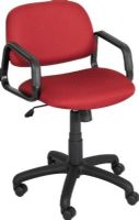 Safco 3451BG Cava Collection Mid Back Chair, Thick foam padded, generous-sized cushions, 16" to 21" Seat Height , 20" W x 18" D Seat Size , 20" W x 14" H Back Size,  Frame integrated loop arms, Tubular steel 16 gauge frame with black finish, Stable sled base glides over carpet, 32.5"H x 22.5"W x 24"D Overall, Burgundy Color , UPC 073555345117(3451BG 3451-BG 3451 BG SAFCO3451BG SAFCO-3451BG SAFCO 3451BG) 