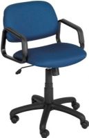 Safco 3451BU Cava Collection Mid Back Chair, Thick foam padded, generous-sized cushions, 16" to 21" Seat Height , 20" W x 18" D Seat Size , 20" W x 14" H Back Size,  Frame integrated loop arms, Tubular steel 16 gauge frame with black finish, Stable sled base glides over carpet, 32.5"H x 22.5"W x 24"D Overall, Blue Color , UPC 073555345155(3451BU 3451-BU 3451 BU SAFCO3451BU SAFCO-3451BU SAFCO 3451BU) 