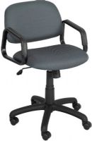 Safco 3451CH Cava Collection Mid Back Chair, Thick foam padded, generous-sized cushions, 16" to 21" Seat Height , 20" W x 18" D Seat Size , 20" W x 14" H Back Size,  Frame integrated loop arms, Tubular steel 16 gauge frame with black finish, Stable sled base glides over carpet, 32.5"H x 22.5"W x 24"D Overall, Charcoal Color , UPC 073555345131(3451CH 3451-CH 3451 CH SAFCO3451CH SAFCO-3451CH SAFCO 3451CH) 