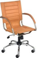 Safco 3456CM Flaunt Series Managerial Chair, Mid-back and chrome frame, Cool chrome frame and padded loop arms, Five-star base with casters for easy mobility, 18" W x 18" D Seat, 25" W x 25" D Overall, 37" Minimum Overall Height - Top to Bottom, 40" Maximum Overall Height - Top to Bottom, 360 Degree swivel, Pneumatic seat height adjustment, Tilt lock and tilt tension, Camel Micro Fiber Finish, UPC 073555345667 (3456CM 3456-CM 3456 CM SAFCO3456CM SAFCO-3456CM SAFCO 3456CM) 