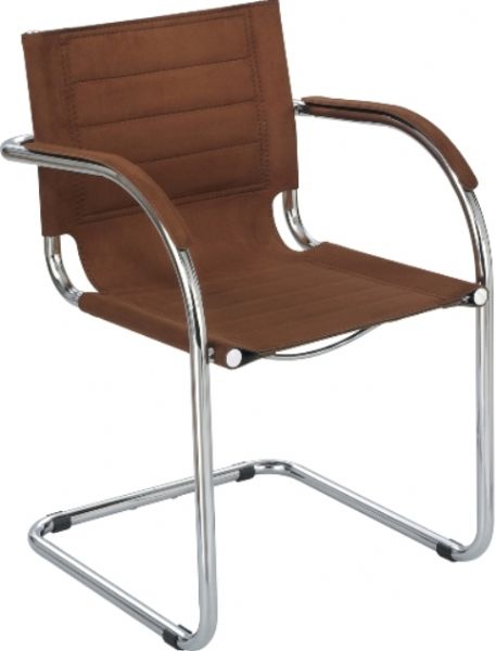 Safco 3457BR Flaunt Guest Chair Brown Leather, 250 lb Maximum Load Capacity, Leather Seat Material, Brown Seat Color, 18