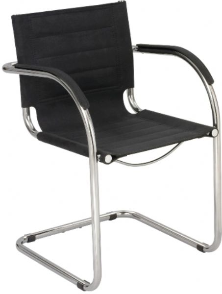 Safco 3457BS Flaunt Guest Chair Black Leather, 250 lb Maximum Load Capacity, Leather Seat Material, Black Seat Color, 18