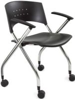 Safco 3480BL xtc. Nesting Chair, 18" Seat Height, 17.5"W x 18"D Seat, 19.25"W x 8.5"H Back, Seat is contoured for form fitting comfort, Transports easily on swivel casters, The back is contoured and ventilated, Arms are integrated into this chair's striking design, 24"W x 21.5"D x 30.25"H Overall, Set of 2, UPC 073555348026, Black Color (3480BL 3480-BL 3480 BL SAFCO3480BL SAFCO-3480BL SAFCO 3480BL) 