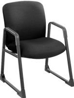 Safco 3492BL Uber Big and Tall Guest Chair, Big and Tall, Adjustable Height, Armed, Contemporary Style, Metal Base Material, Black Armrest color, 27" W x 29.5" D Overall, 23" W x 20.5" D Seat, 35.75" Maximum Overall Height - Top to Bottom, Black Seat/back color, UPC 073555349221 (3492BL 3492-BL 3492 BL SAFCO3492BL SAFCO-3492BL SAFCO 3492BL) 