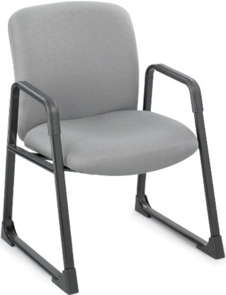 Safco 3492GR Uber Big and Tall Guest Chair, Big and Tall, Adjustable Height, Armed, Contemporary Style, Metal Base Material, Black Armrest color, 27