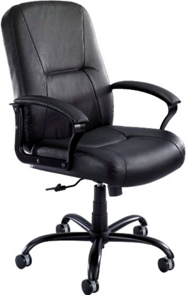 Safco 3500BL Serenity Big and Tall High-Back Chair, Adjustable Height, Casters, Armed, Pneumatic seat height adjustment, 500 lbs Weight capacity, Padded loop Arm style, Black Seat/back color, 21.5