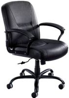 Safco 3501BL Serenity Mid Back Leather Big and Tall Chair, Fixed padded Arms, Adjustable tilt tension, tilt lock Adjustable Back, 19.5" - 22 .5", 360° swivel Adjustable Seat, 5 swivel Wheels, 22" W x 23" H Back, 21.50" L x 22" W Seat, UPC 073555350128 (3501BL 3501-BL 3501 BL SAFCO3501BL SAFCO-3501BL SAFCO 3501BL) 