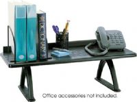 Safco 3602BL Desk Riser, Extra wide, 12" deep shelf, Shelf dividers to keep books and binders upright, Retainer lip in the rear, Constructed with a melamine top, 30" W x 12.25" D x 8.25" H, Black Color, UPC 073555360226 (3602BL 3602-BL 3602 BL SAFCO3602BL SAFCO-3602BL SAFCO 3602BL) 