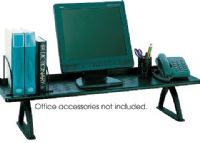 Safco 3603BL Desk Riser, Extra wide, 12" deep shelf, Retainer lip in the rear, Constructed with a melamine top, Cast aluminum legs, 42" W x 12.25" D x 8.25" H Overall, Black Color, UPC 073555360325 (3603BL 3603-BL 3603 BL SAFCO3603BL SAFCO-3603BL SAFCO 3603BL) 