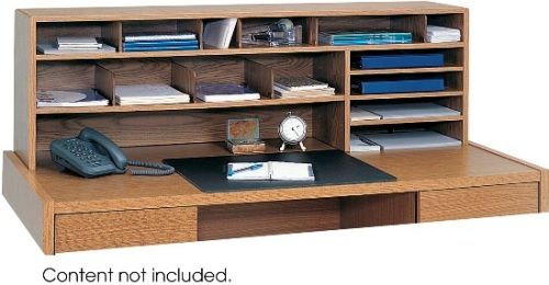 Safco 3651MO High Capacity Desk Top Organizer, Three 11 x 16 trays hold literature or printoutsmount left or right, 6.50