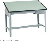 Safco 3962GR Precision Drafting Table Base, Fixed height 35.50", Adjustable angle 0° - 50°, 2 Number Drawers, 12.5" L x 29.75" W x 3.75" D Tool Drawer Dimensions, 38.25" L x 28.75" W x 1.5" D Reference Drawer Dimensions, Heavy gauge steel Base Material, 56.5" L x 35.5" H x 30.5" W, Gray steel base, Gray steel base, Reference and locking tool drawer, UPC 073555396232 (3962GR 3962-GR 3962 GR SAFCO3962GR SAFCO-3962GR SAFCO 3962GR) 