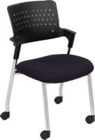 Safco 4013BL Spry Guest Chair, 1 Seating Capacity, 18.5" W x 18" D Seat, 11.5" H x 16" W Back, Chrome base and frame, Set back arms, Minimize pressure points and give you a relaxing sit, Perforated back allows for enhanced circulation, Pneumatic seat height adjustment, 32.25" H x 21.5" W x 20" D Overall, Black Seat Color, Black Back Color, UPC 073555401325 (4013BL 4013-BL 4013 BL SAFCO4013BL SAFCO-4013BL SAFCO 4013BL) 