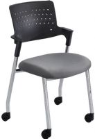 Safco 4013GR Spry Guest Chair, 1 Seating Capacity, 18.5" W x 18" D Seat, 11.5" H x 16" W Back, Chrome base and frame, Set back arms, Minimize pressure points and give you a relaxing sit, Perforated back allows for enhanced circulation, Pneumatic seat height adjustment, 32.25" H x 21.5" W x 20" D Overall, Gray Seat Color, Black Back Color, UPC 073555401332 (4013GR 4013-GR 4013 GR SAFCO4013GR SAFCO-4013GR SAFCO 4013GR) 