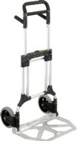 Safco 4055NC Stow Away Heavy Duty Hand Truck, 500 lb. Capacity, 23" W x 24" D x 50" H Extended, 23" W x 3" D x 39.5" H Collapsed, 23" x 15.5" Toe Plate, 8" diameter solid rubber tires, Fits neatly into small spaces for compact storage, Lightweight aluminum frame for easy transport, Aluminum Finish, UPC 073555405507 (4055NC 4055-NC 4055 NC SAFCO4055NC SAFCO-4055NC SAFCO 4055NC) 