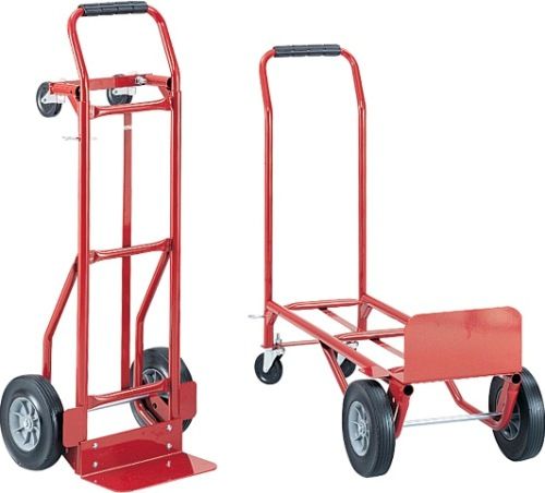 Safco 4087R Convertible Standard Duty Hand Truck, 300lb. Capacity on 2 wheels, 400lb. Capacity on 4 wheels, 15