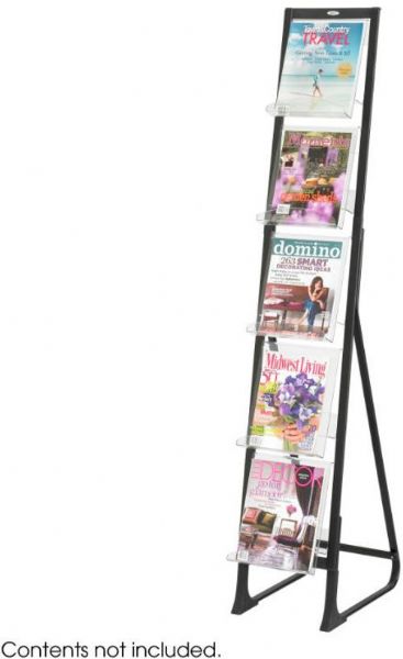 Safco 4111BL In-View Free Standing Display, 5 Number of pockets, 5 lbs Compartment capacity, 9.5