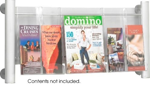 Safco 4133SL Luxe Magazine Rack, 3 magazine pockets, 6 pamphlet pockets, Displays are wall mountable, Displays literature clearly, 30