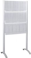 Safco 4135SL Luxe Magazine Floor Rack, Luxe collection, 9 Number of pockets, Acrylic/aluminum Material, Silver Color, 31.75"W x 20" D x 62.75" H, UPC 073555413519 (4135SL 4135-SL 4135 SL SAFCO4135SL SAFCO-4135SL SAFCO 4135SL) 