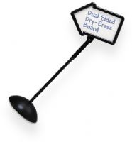 Safco 4173BL Write Way Directional Sign Black, Dual-sided dry-erase board, Writing surface adjusts + or - 45°, Wide base that can be weighted with water or sand, Molded construction with UV inhibitors for indoor or outdoor use, Black and White Finish, UPC 073555417326 (4173BL 4173-BL 4173 BL SAFCO4173BL SAFCO-4173BL SAFCO 4173BL) 