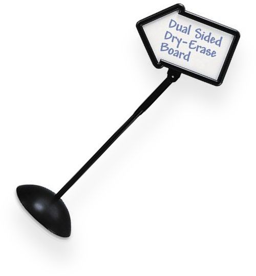 Safco 4173BL Write Way Directional Sign Black, Dual-sided dry-erase board, Writing surface adjusts + or - 45, Wide base that can be weighted with water or sand, Molded construction with UV inhibitors for indoor or outdoor use, Black and White Finish, UPC 073555417326 (4173BL 4173-BL 4173 BL SAFCO4173BL SAFCO-4173BL SAFCO 4173BL)