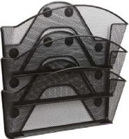 Safco 4175BL Onyx Magnetic Mesh Triple File Pocket, Triple pockets, Fits letter-size files, 1.5 lbs pocket capacity, 4 heavy-duty magnets, Steel point fasteners, Steel mesh construction, Powder coat finish, Pack of 6, UPC 073555417524 (4175BL 4175-BL 4175 BL SAFCO4175BL SAFCO-4175-BL SAFCO 4175 BL) 
