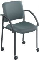 Safco 4184CH Moto Stack Chair, Steel black powder coat frame, Straight legs Base/Leg Type, 17.5" W x 17" D Seat, 13.75" H x 18" W Back, 18'' Seat Height, 18.25'' W x 17.5'' D Seat, 17.25'' W x 14'' H Back, Stack chairs up to 4 high, 2'' Dual wheel casters provide easy mobility without a chair cart, Set of 2, Charcoal Color, UPC 073555418446 (4184CH 4184-CH 4184 CH SAFCO4184CH SAFCO-4184CH SAFCO 4184CH) 