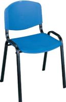 Safco 4185BU Stack Chairs, Stacking Chair Chair/Seat Type, 250 lb Maximum Load Capacity, Polypropylene Seat Material, 30.25" Maximum Seat Height, 12.75" Back Height, 18.25" Back Width, Steel Frame Material, Black Frame Color, Steel Base Material, Price per Unit, Can only be purchased in Sets of 4, Blue Seat Color, UPC 073555418538 (4185BU 4185-BU 4185 BU SAFCO4185BU SAFCO-4185BU SAFCO 4185BU) 