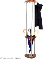 Safco 4214CY Mode Wood Costumer With Umbrella Rack, Modern Style, 10 lbs per hook Capacity, 9 Number of Hooks, Steel Hooks material, Wood and steel Pole material, Metal Frame/Rail Material, Metal Hook Material, 68.75" H x 14.5" W x 14.5" D Overall, UPC 073555421446, Cherry Color (4214CY 4214-CY 4214 CY SAFCO4214CY SAFCO-4214CY SAFCO 4214CY) 