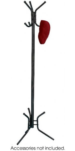 Safco 4215BL Six-Hook Costumer, Classic free-standing costumer, Ideal for reception or waiting areas, Convenient three double hooks, Hold up to 6 garments, 20.5