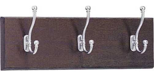 Safco 4216MH Wood Wall Rack, 3 hook Qty, 0.75