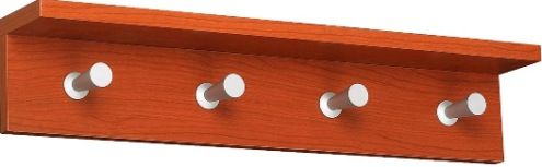 Safco 4221CY Contempo Wood Wall Rack, 4 Hooks, Metal Hook Material, Number of Hooks, 24