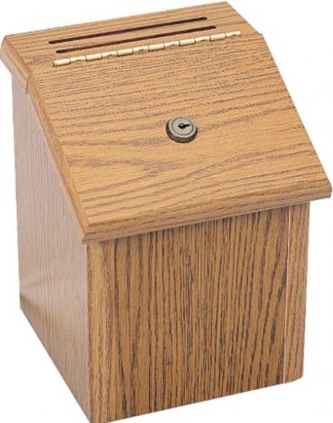 Safco 4230MO Wood Locking Suggestion Box, 9.75