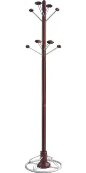 Safco 4240MH Modern Coat Rack, 8 rounded coat pegs, Modern Style, Wood Frame/Rail Material, Metal Hook Material, 18.50