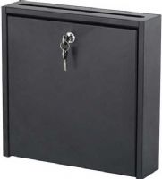 Safco 4258BL Wall-Mounted Interoffice Mailbox with Lock - 12" x 12", Locking door with two keys, 10.5" drop slot, 3" depth, 12" Adjustability - Height, Solid steel construction, Black powder coat finish, Scratch resistant, Mounting hardware, Black Finish, UPC 073555425826 (4258BL 4258-BL 4258 BL SAFCO4258BL SAFCO-4258-BL SAFCO 4258 BL) 