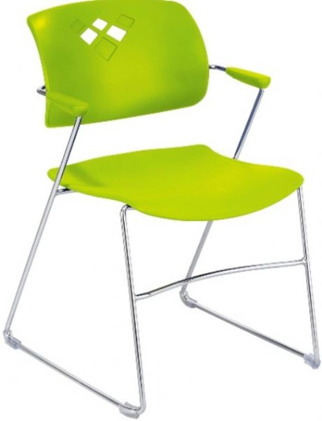 Safco 4286GS Veer Four Stacking Chair, 17.25