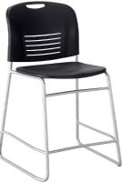 Safco 4296BL Vy Sled Base Chair, 40" - 40" Adjustability - Height, 0 deg Adjustability - Tilt, 19.50" W x 15" H Back Size, 25" Seat Height, 18.50" W x 17" D Seat Size, 350 lb. weight capacity with small scale aesthetics, 25" seat height to use with 36" high surfaces, Plastic counter-height chair, Plastic seat and back, Black Finish, UPC 073555429626 (4296BL 4296-BL 4296 BL SAFCO4296BL SAFCO-4296-BL SAFCO 4296 BL) 