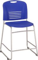 Safco 4296BU Vy Sled Base Chair, 40" - 40" Adjustability - Height, 0 deg Adjustability - Tilt, 19.50" W x 15" H Back Size, 25" Seat Height, 18.50" W x 17" D Seat Size, 350 lb. weight capacity with small scale aesthetics, 25" seat height to use with 36" high surfaces, Plastic counter-height chair, Plastic seat and back, Black Finish, UPC 073555429688 (4296BU 4296-BU 4296 BU SAFCO4296BU SAFCO-4296-BU SAFCO 4296 BU) 
