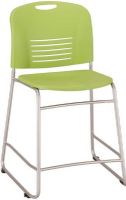 Safco 4296GN Vy Sled Base Chair, 40" - 40" Adjustability - Height, 0 deg Adjustability - Tilt, 19.50" W x 15" H Back Size, 25" Seat Height, 18.50" W x 17" D Seat Size, 350 lb. weight capacity with small scale aesthetics, 25" seat height to use with 36" high surfaces, Plastic counter-height chair, Plastic seat and back, Black Finish, UPC 073555429633 (4296GN 4296-GN 4296 GN SAFCO4296GN SAFCO-4296-GN SAFCO 4296 GN) 