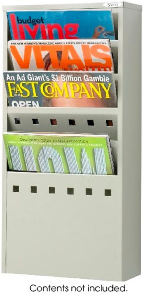 Safco 4310GR Display Rack, 5 Total Number of Compartments, 7.25