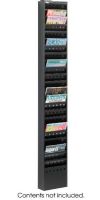 Safco 4322BL Steel Magazine Rack, 23 Pockets, Attractively designed, Perfect for office organizing, Mounts to a wall or can stand on the floor - optional base, 37.50" W x 17.50" D x 13" H, Black Color,  UPC 073555432220 (4322BL 4322-BL 4322 BL SAFCO4322BL SAFCO-4322BL SAFCO 4322BL) 