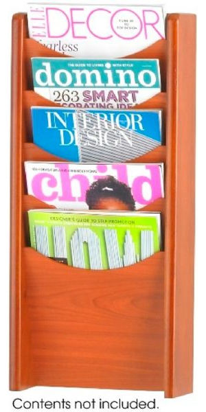 Safco 4330CY Magazine Rack, 5-Pocket, Scoop front pockets allow maximum visibility, 11
