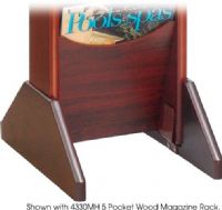 Safco 4332MH Wood Display Base, Base for the 5 and 12-pocket, Solid Wood, Stand display racks on the floor, Mahogany Color, UPC 073555433227, 13.75" W x 1.25" D x 5.75" H Overall (4332MH 4332-MH 4332 MH SAFCO4332MH SAFCO-4332MH SAFCO 4332MH) 