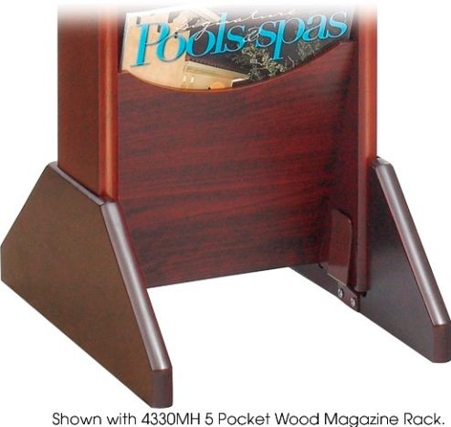 Safco 4332MH Wood Display Base, Base for the 5 and 12-pocket, Solid Wood, Stand display racks on the floor, Mahogany Color, UPC 073555433227, 13.75