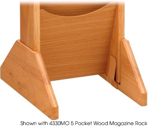 Safco 4332MO Wood Display Base, Base for the 5 and 12-pocket, Solid Wood, Stand display racks on the floor, Medium Oak Color, UPC 073555433203, 13.75
