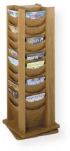 Safco 4335MO Rotating Wood Display, 48 Total Number of Pockets, Floor Placement, Literature Organization Application/Usage, Rotates 360° for easy access to all materials, Medium Oak Color, 11" H x 9.5" W x 0.75" D Compartment, 49.5" H x 17.75" W x 17.75" D Overall, UPC 073555433500 (4335MO 4335-MO 4335 MO SAFCO4335MO SAFCO-4335MO SAFCO 4335MO) 